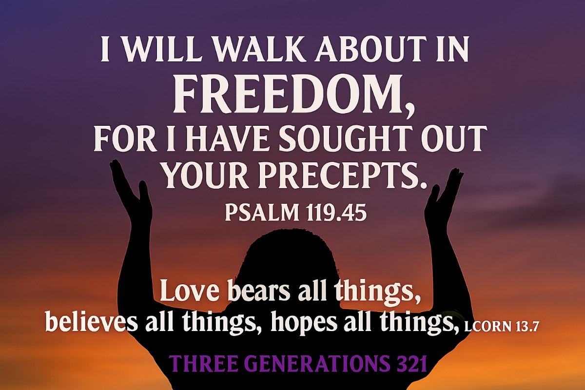 Celebrating strength, safety, and spiritual legacy. This banner features Three Generations 321â€™s signature purple and a radiant visual of generational healing through faith, honoring our commitment to transformation and protection.